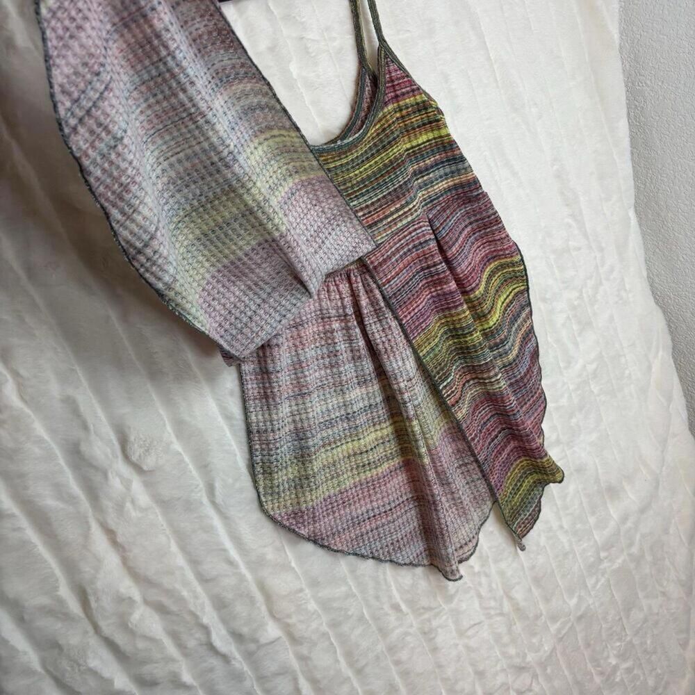 Earthbound Trading Co Colorful Split Front Camisole Slit Sides Y2K 90s Medium - Picture 6 of 11